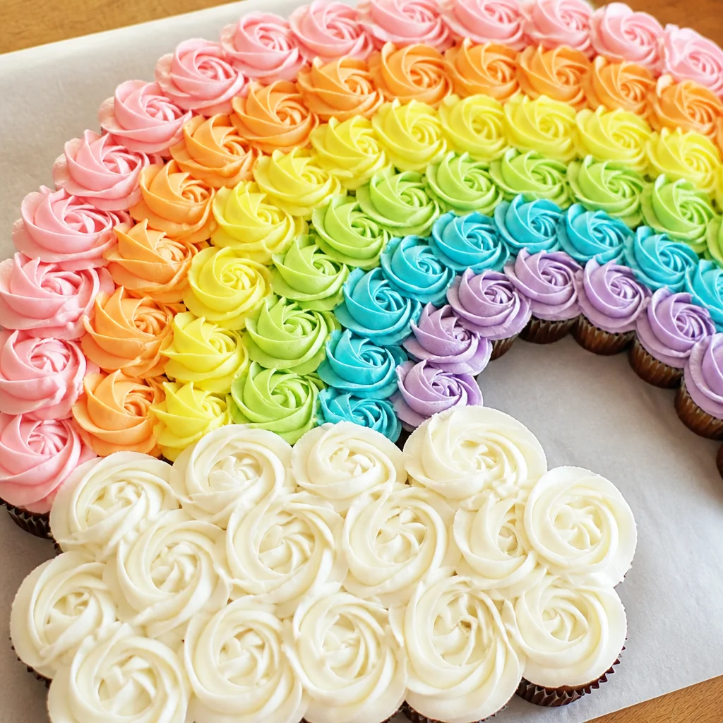 Easy Pull Apart Cupcake Cake for birthday celebrations with colorful designs.