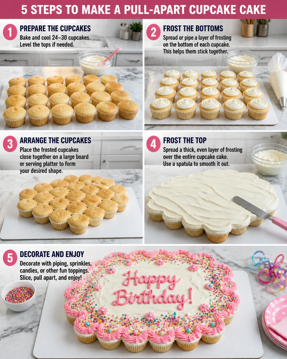 Easy Pull Apart Cupcake Cake — Birthday