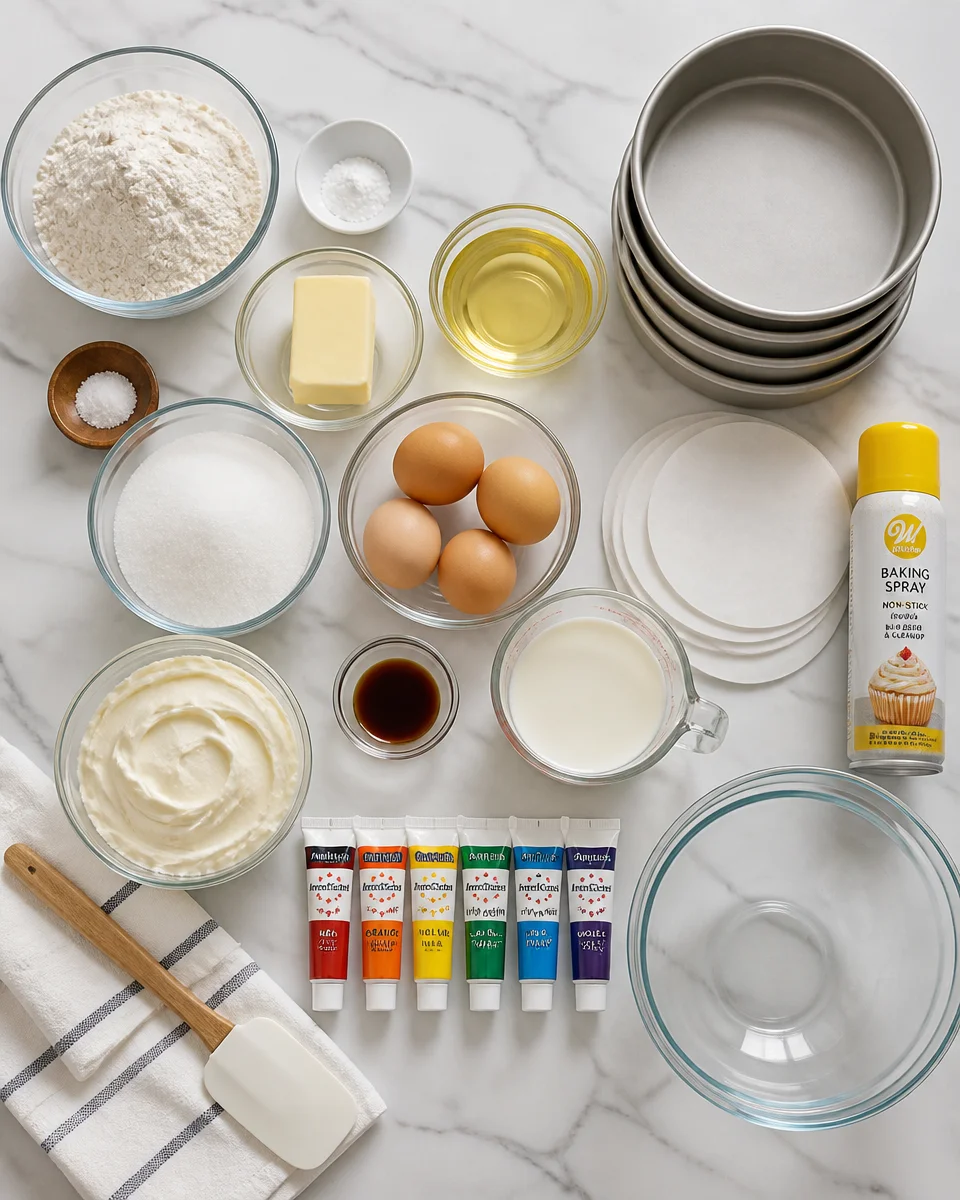 Easy Rainbow Layer Cake — Colorful Birthday Party