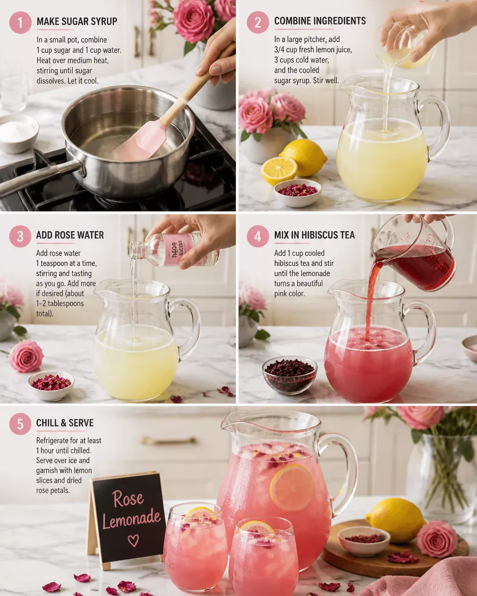 Easy Rose Lemonade — Floral Pink Summer
