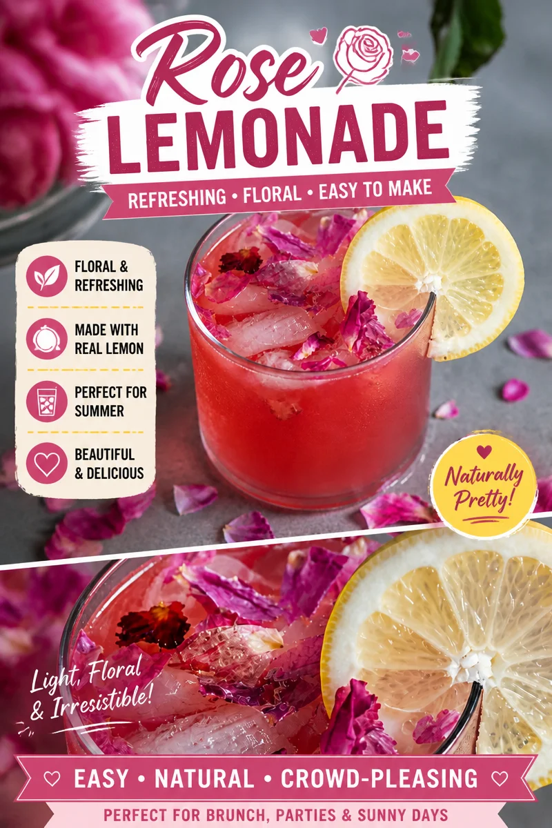 Easy Rose Lemonade — Floral Pink Summer