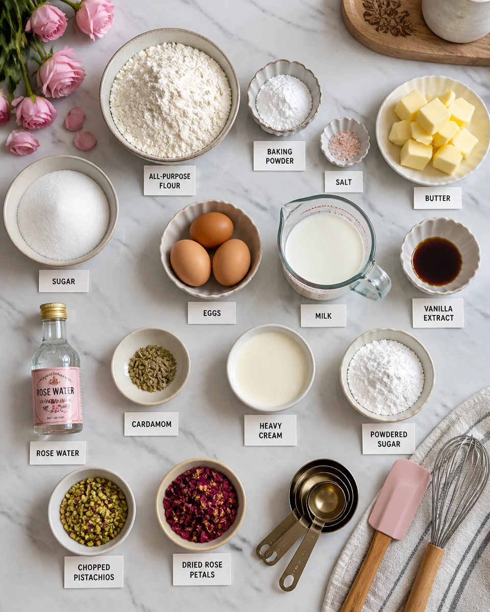 Easy Rose Milk Cake — Persian Floral Layers