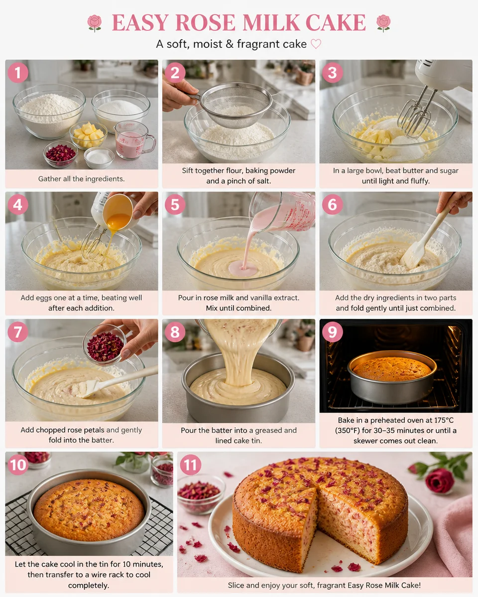Easy Rose Milk Cake — Persian Floral Layers