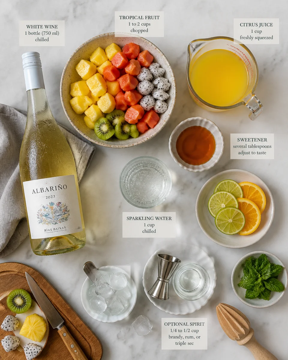 Easy Sangria Blanca — White Wine Fruit Punch