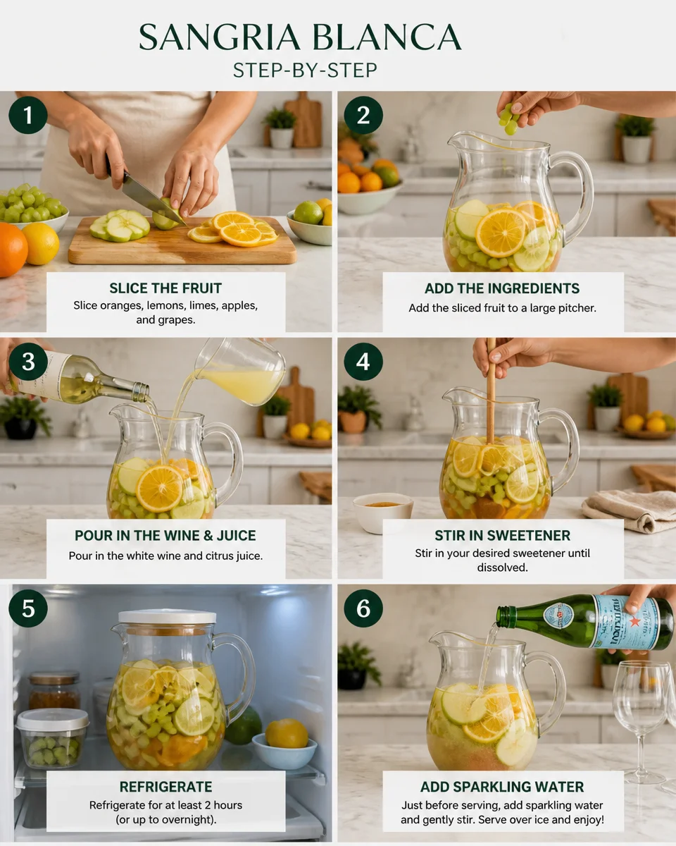 Easy Sangria Blanca — White Wine Fruit Punch