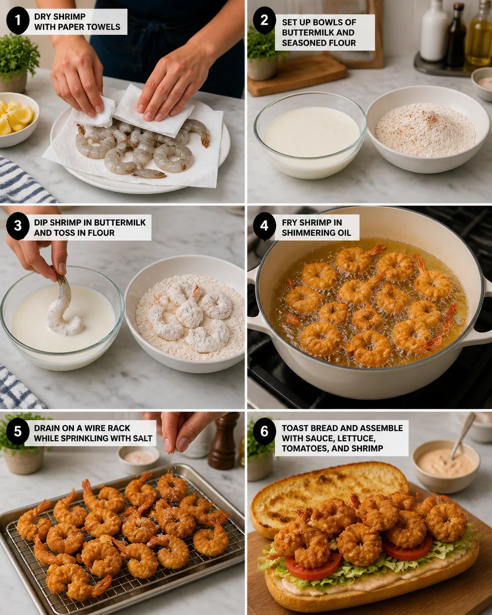 Easy Shrimp Po Boy — New Orleans Fried Sandwich