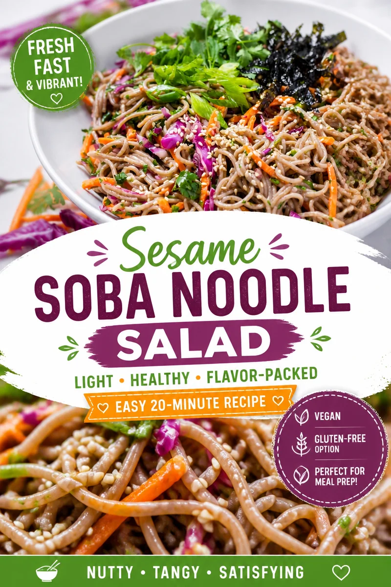 Easy Soba Noodle Salad — Cold Sesame Dressing