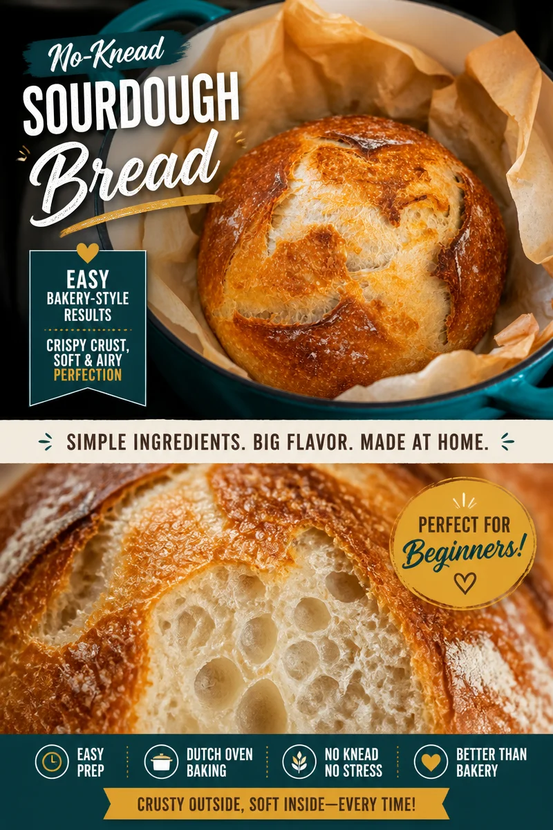 Easy Sourdough Bread — Beginner No Knead