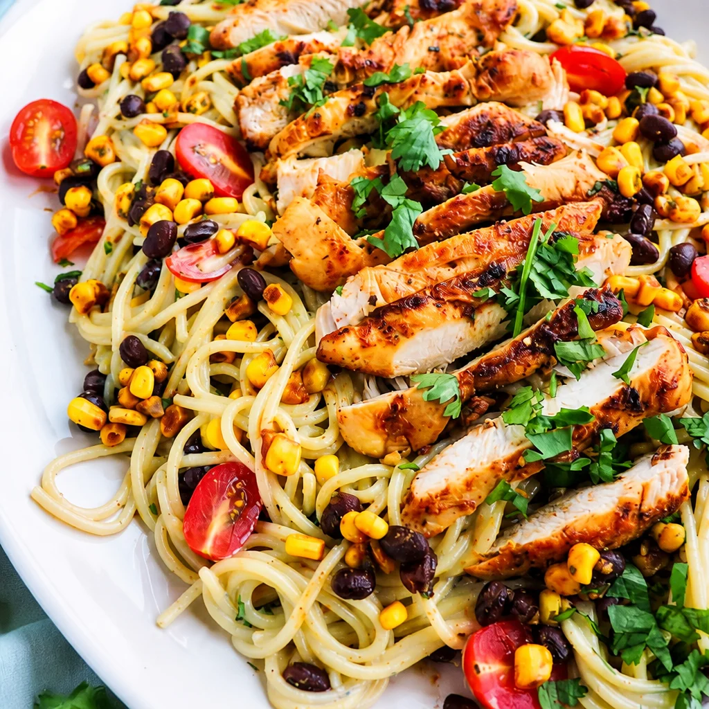Easy Southwest Chicken Salad with Avocado Ranch dressing filled with fresh ingredients.