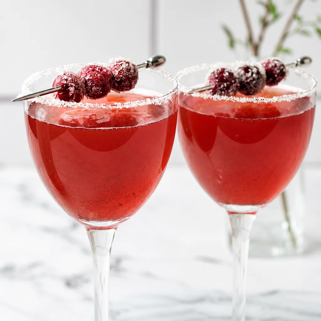 Easy Sparkling Cranberry Mocktail garnished with lime and rosemary for the holidays