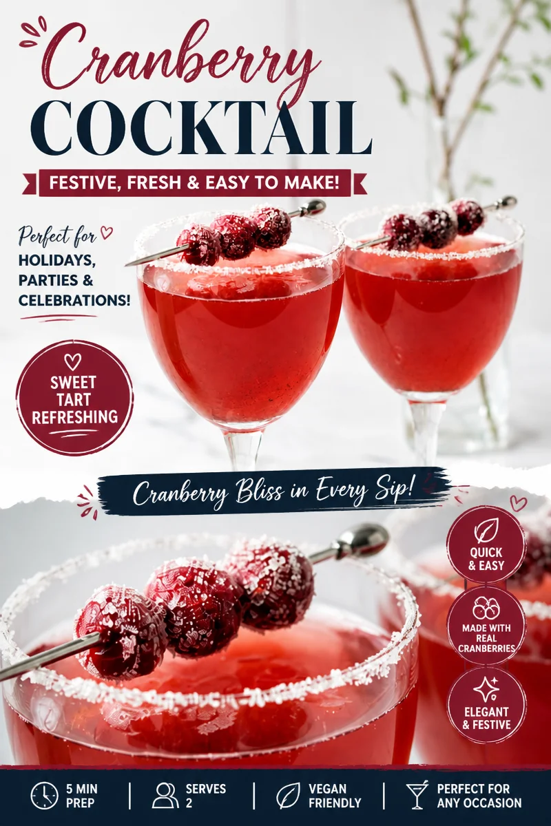 Easy Sparkling Cranberry Mocktail — Holiday