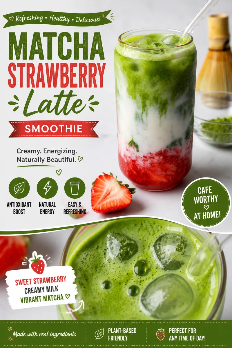 Easy Strawberry Matcha — Layered Drink