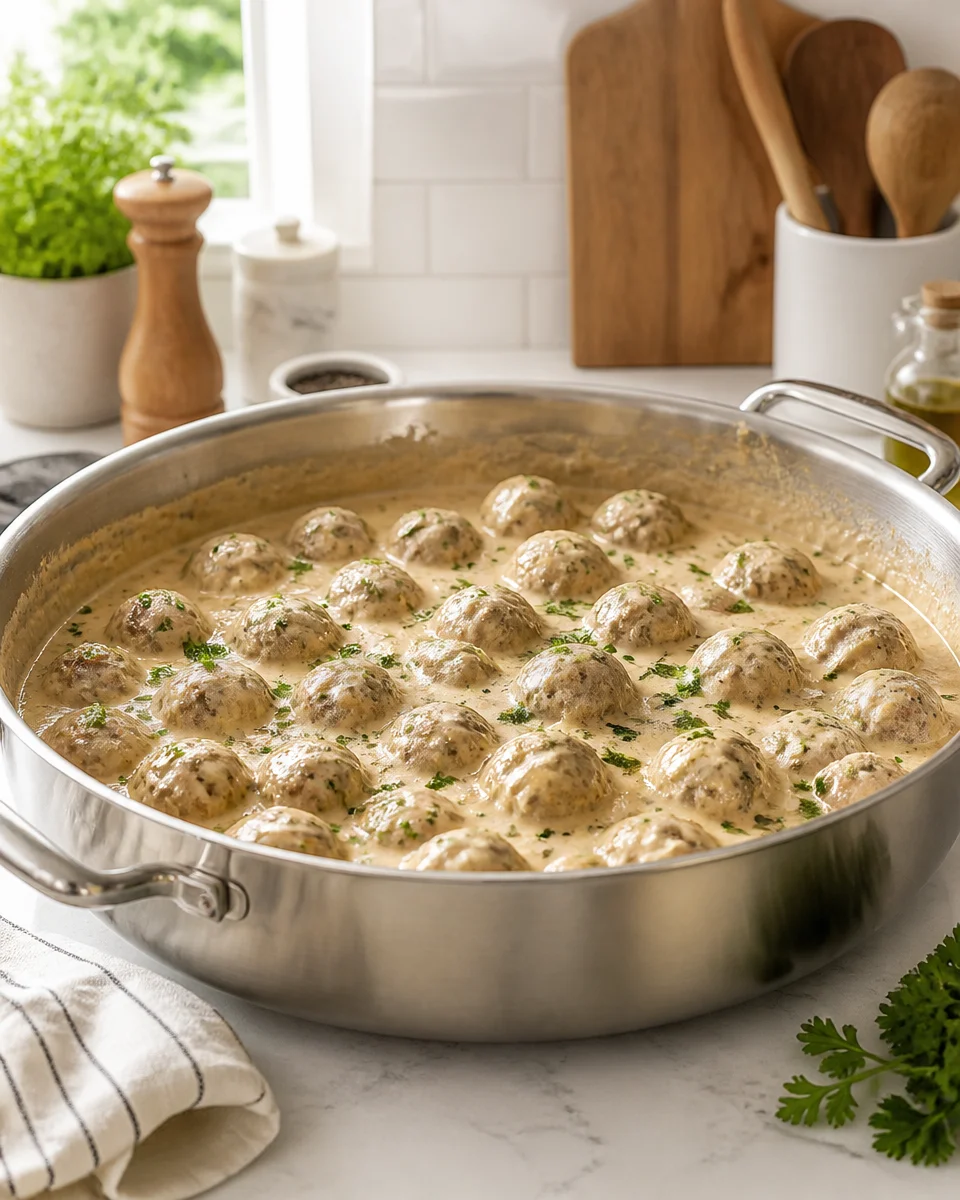 Easy Swedish Meatballs — IKEA Style Cream Gravy