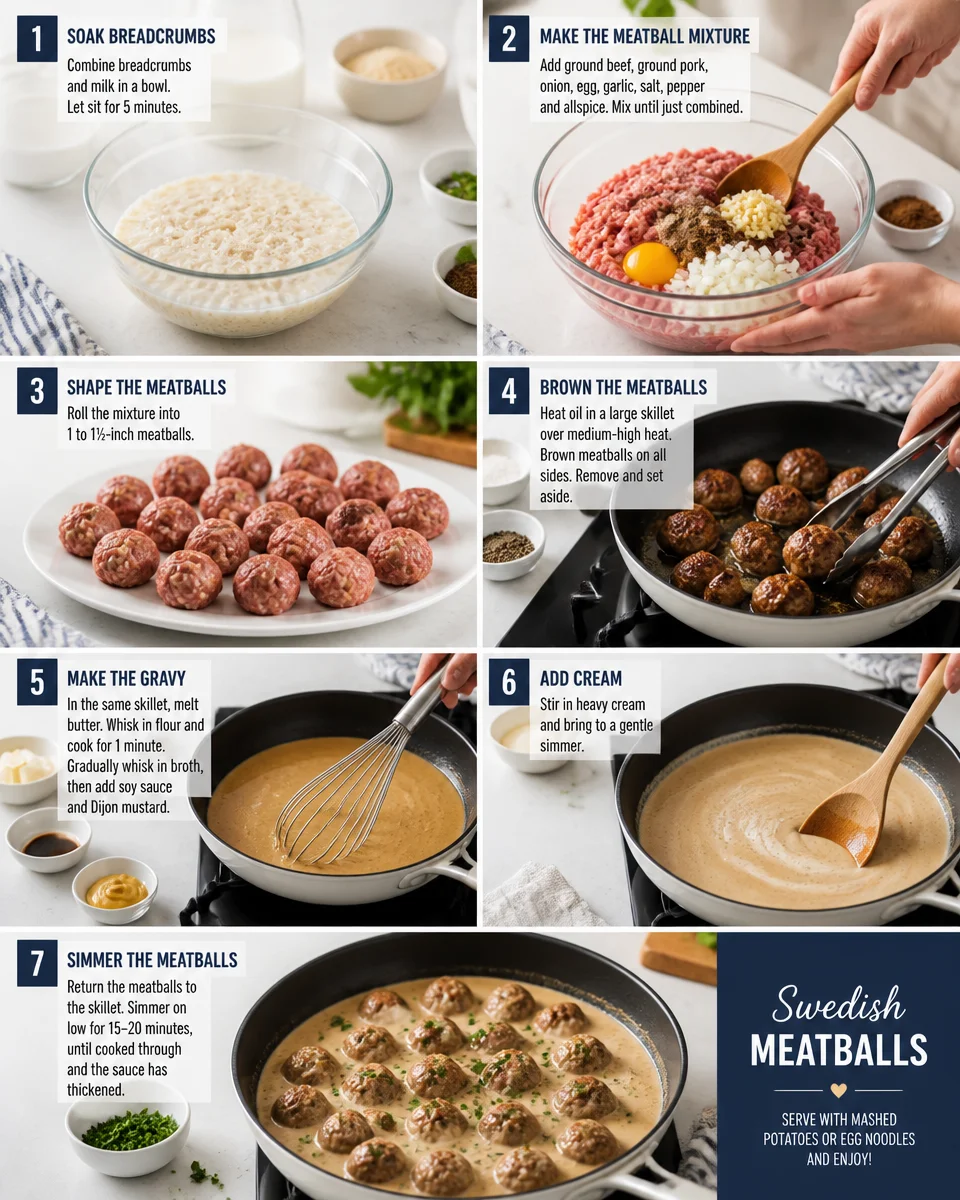 Easy Swedish Meatballs — IKEA Style Cream Gravy