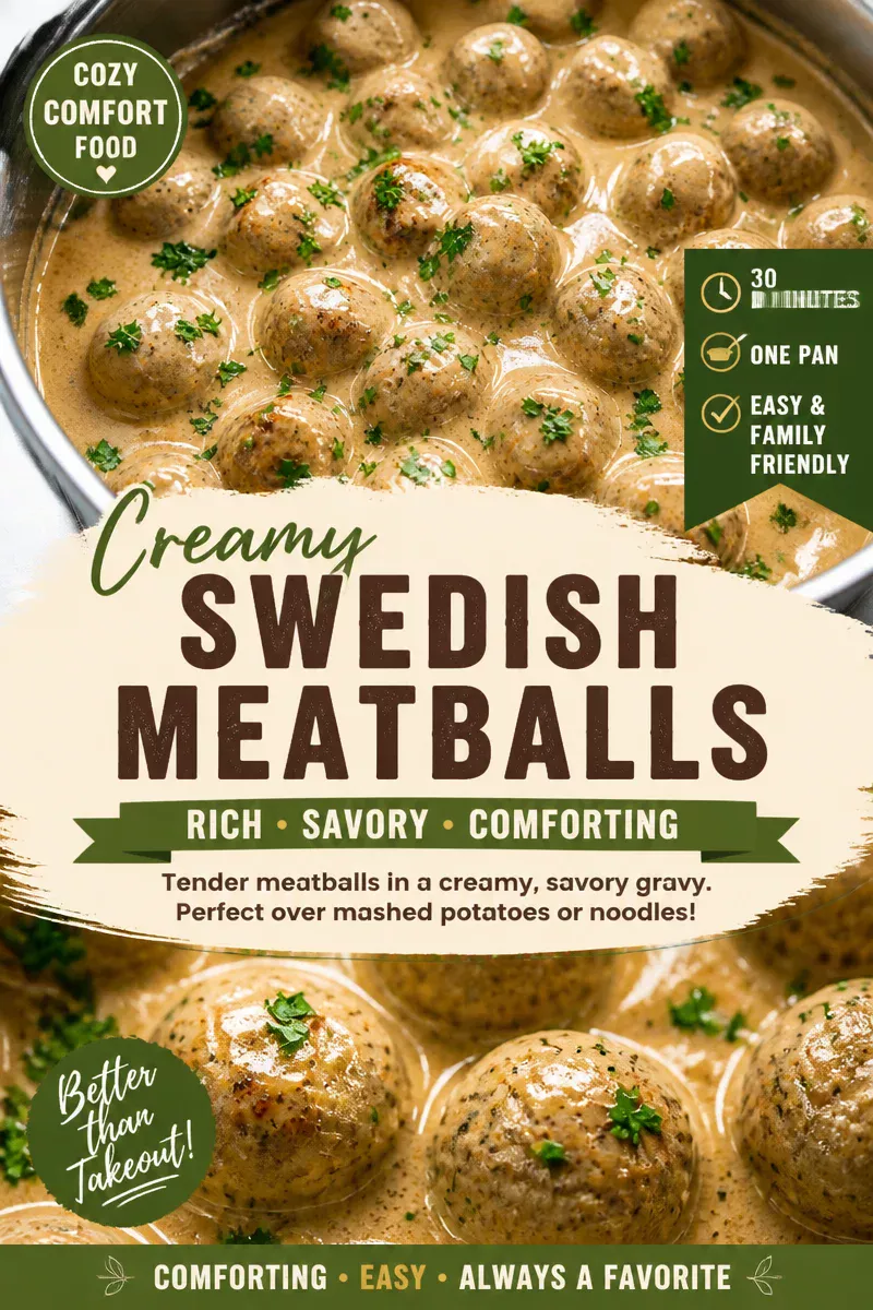 Easy Swedish Meatballs — IKEA Style Cream Gravy