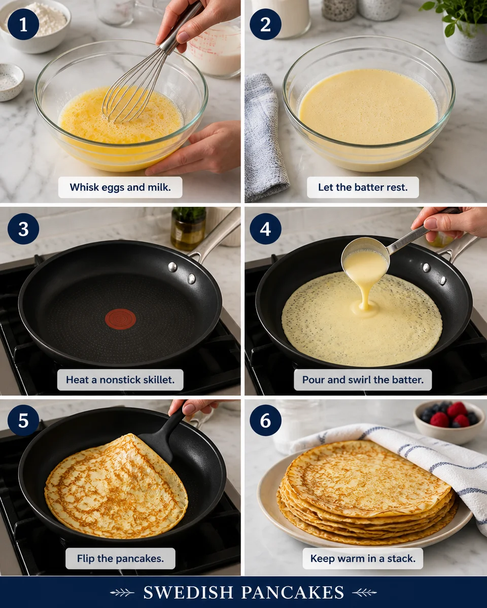 Easy Swedish Pancakes — Thin Buttery