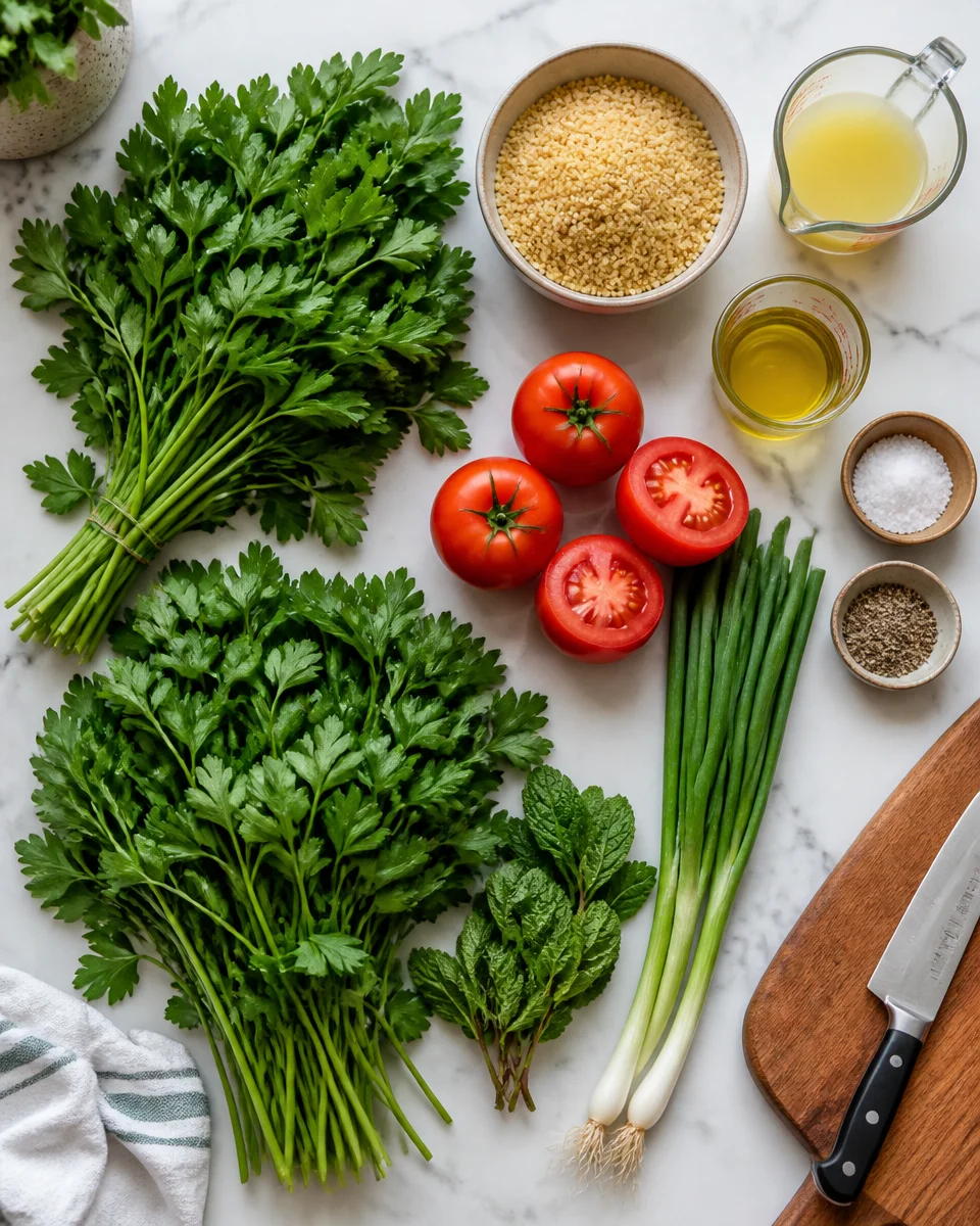 Easy Tabbouleh Salad — Fresh Parsley Bulgur