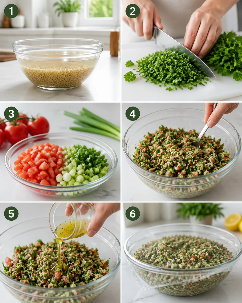 Easy Tabbouleh Salad — Fresh Parsley Bulgur