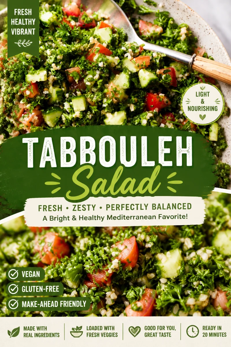 Easy Tabbouleh Salad — Fresh Parsley Bulgur