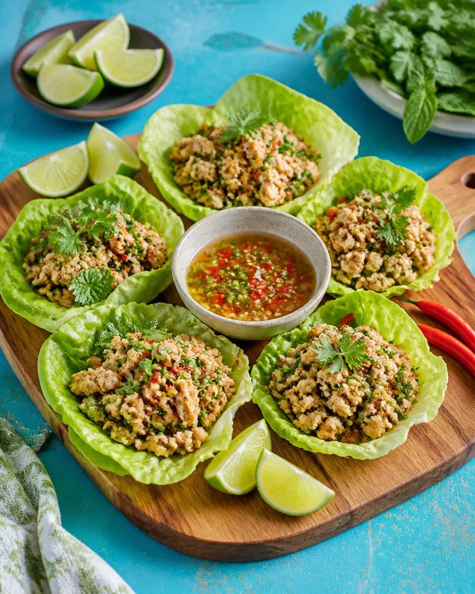 Easy Thai Lettuce Wraps — Ground Chicken