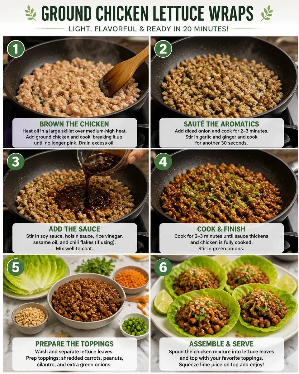 Easy Thai Lettuce Wraps — Ground Chicken