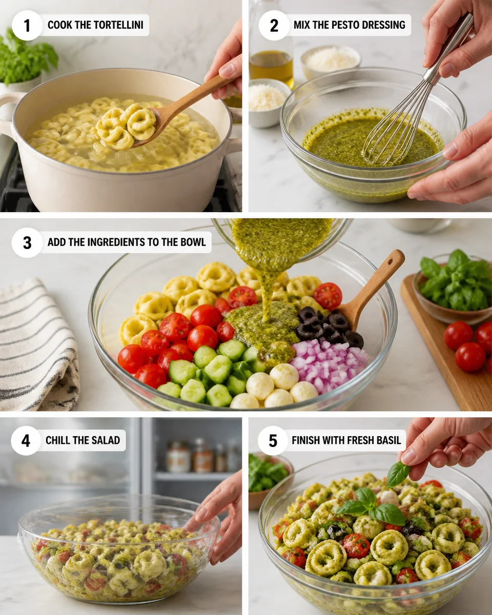 Easy Tortellini Pasta Salad — Pesto Antipasto