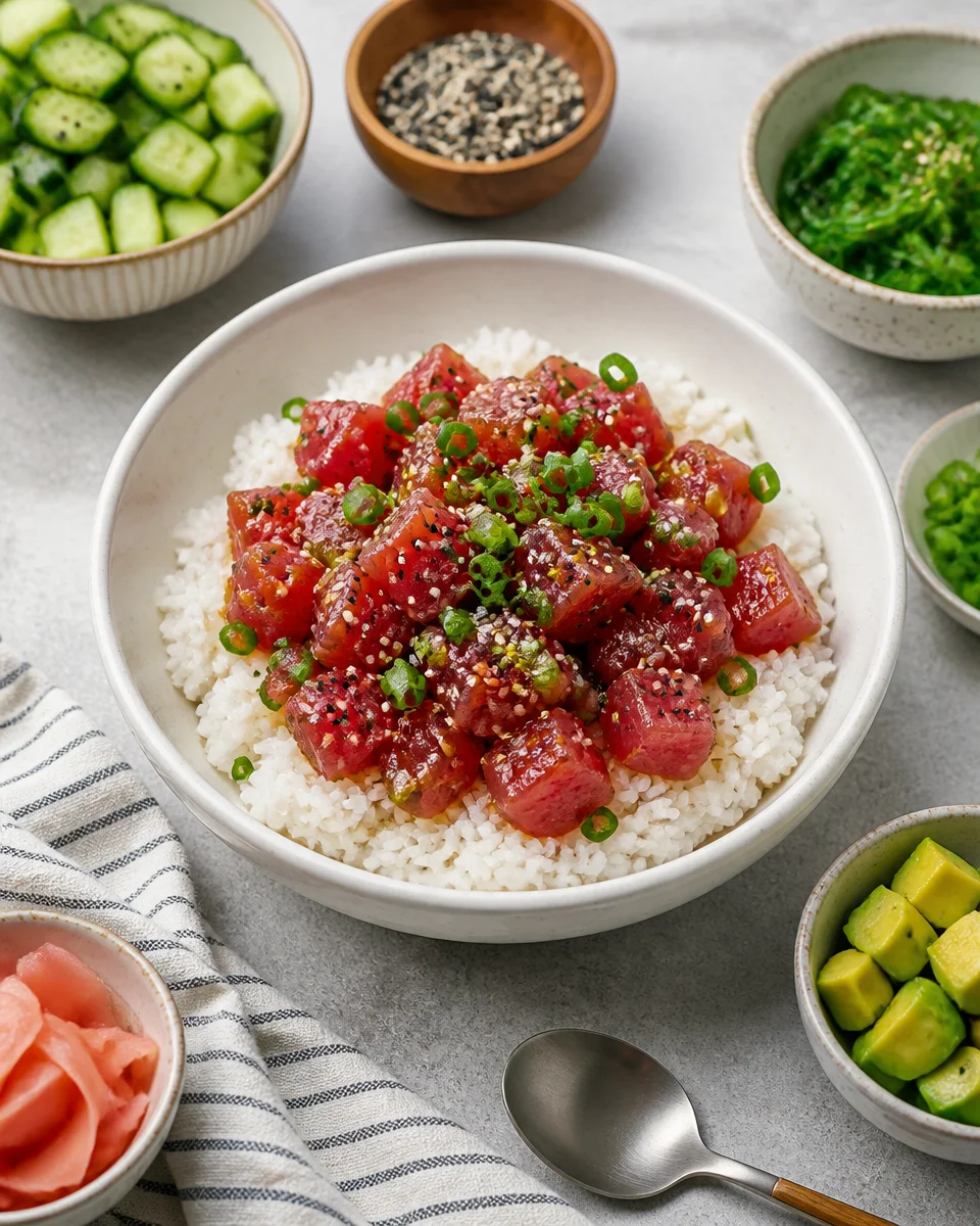 Easy Tuna Poke Bowl — Hawaiian Sesame Soy