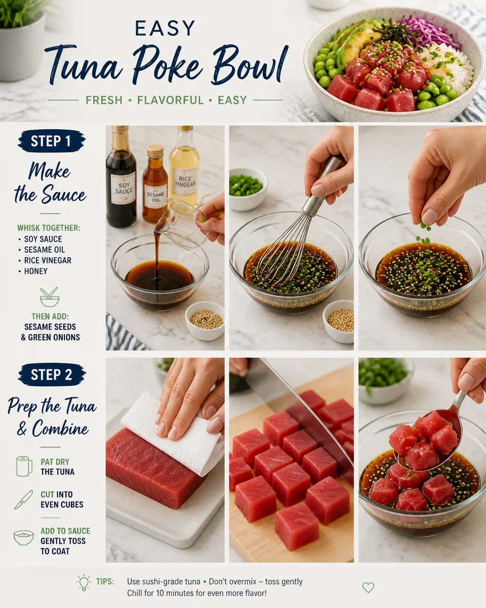 Easy Tuna Poke Bowl — Hawaiian Sesame Soy