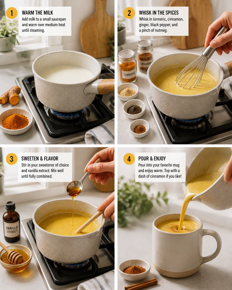 Easy Turmeric Latte — Golden Milk Warm Drink
