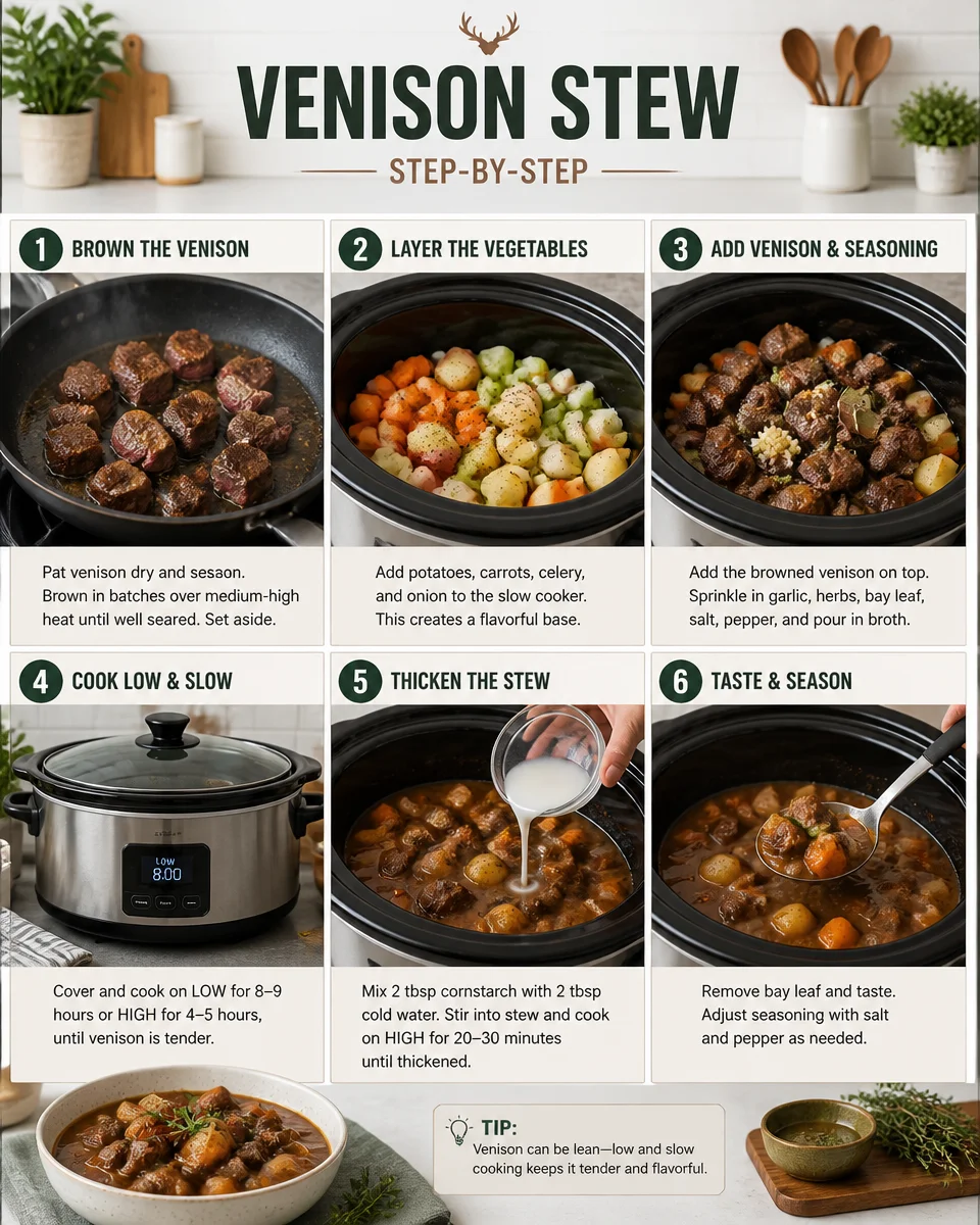 Easy Venison Stew — Hunter Style Slow Cooker