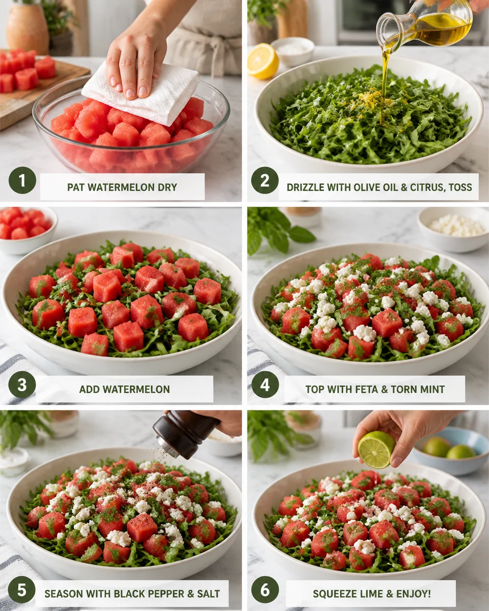Easy Watermelon Arugula Salad — Feta Mint