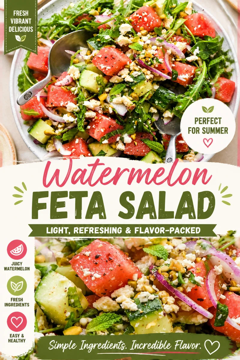 Easy Watermelon Arugula Salad — Feta Mint