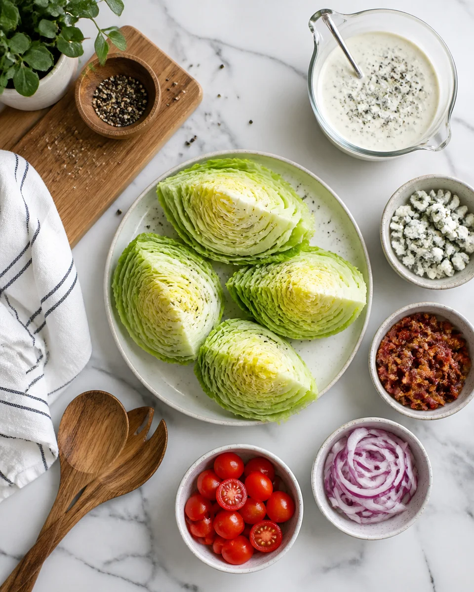 Easy Wedge Salad — Steakhouse Blue Cheese Bacon