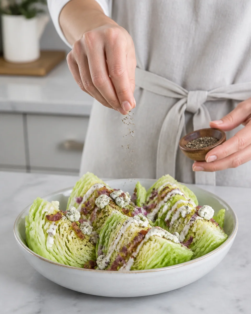Easy Wedge Salad — Steakhouse Blue Cheese Bacon