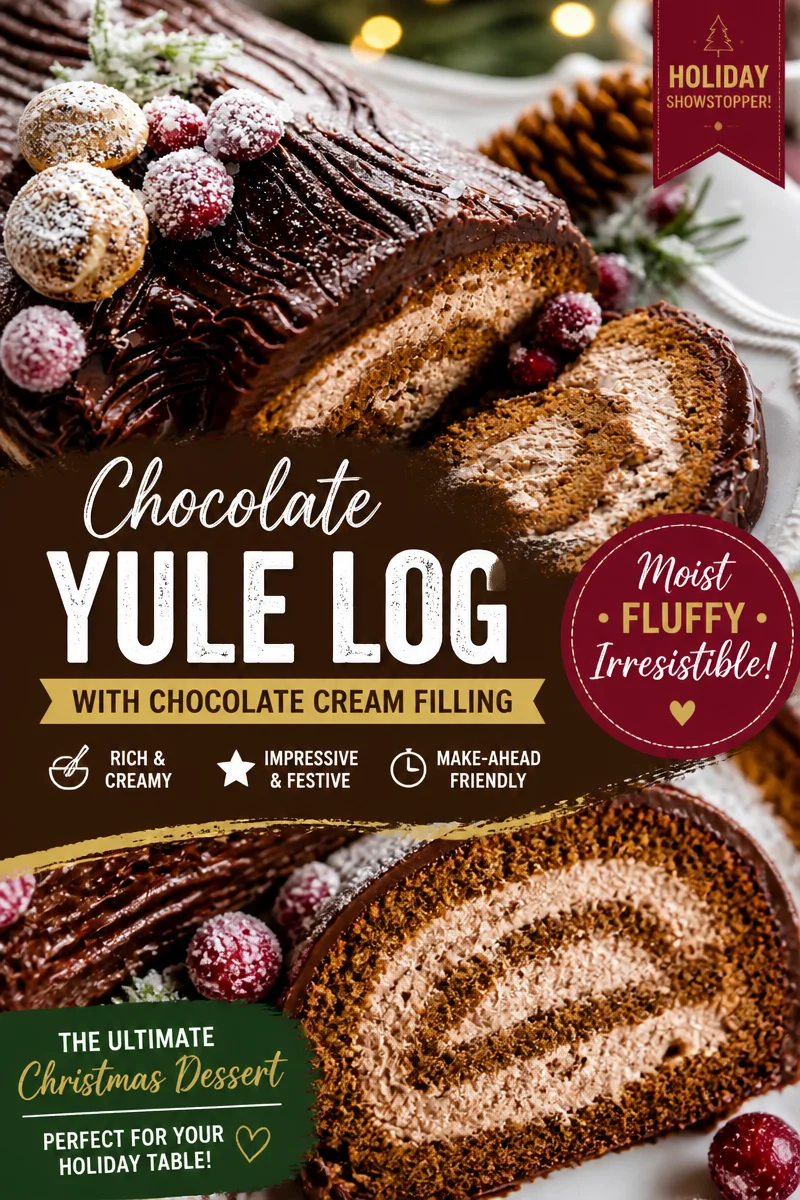 Easy Yule Log Cake — Christmas Buche de Noel