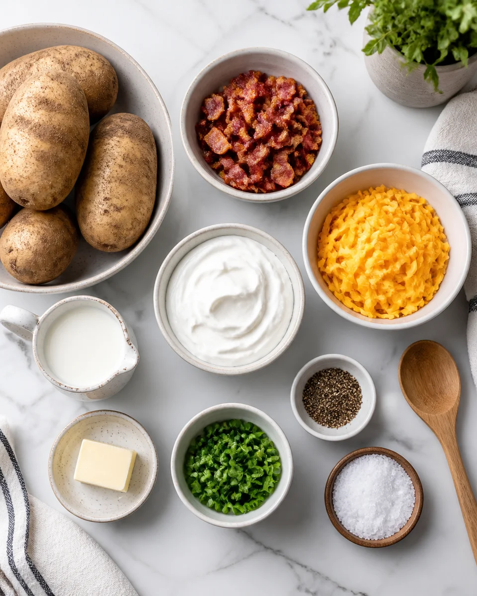 Loaded Potato Bowls with Bacon and Cheese