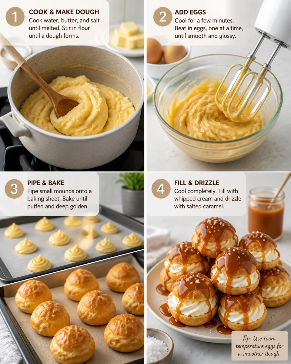 Salted Caramel Profiteroles