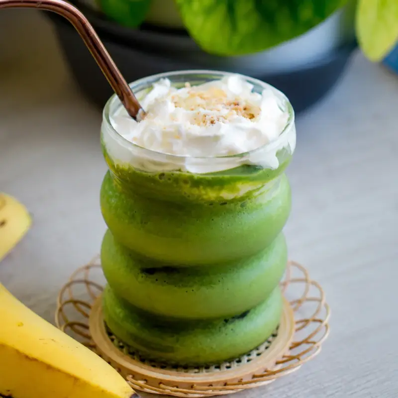 Easy Banana Pudding Matcha Latte recipe Starbucks copycat drink