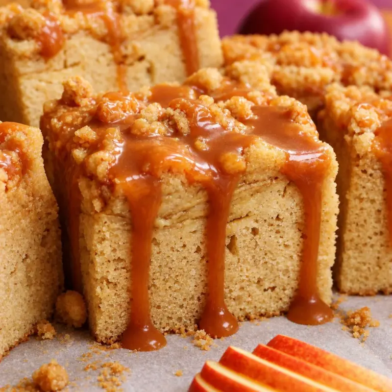 Easy Brown Butter Apple Cake topped with fresh apples and spices, perfect for Fall.