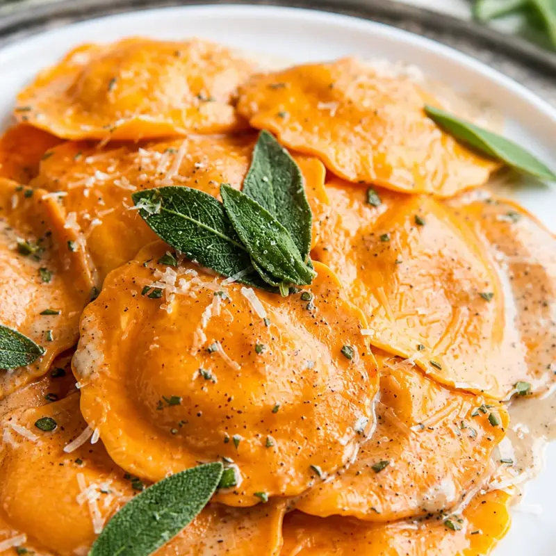 Easy Butternut Squash Pasta with Brown Butter Sage served in a bowl.