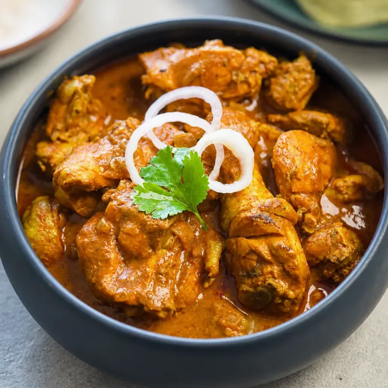 Easy Chicken Vindaloo - Spicy Goan chicken curry with vinegar and spices