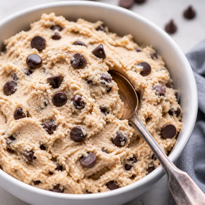 High-protein Easy Cottage Cheese Cookie Dough made with safe raw ingredients.