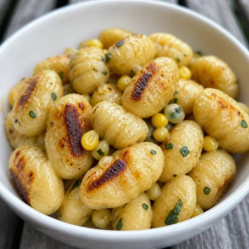 Easy crispy gnocchi skillet with brown butter sage sauce.