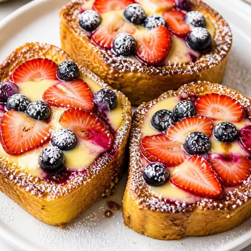 Delicious Easy Custard Toast baked to perfection with creamy yogurt custard topping.