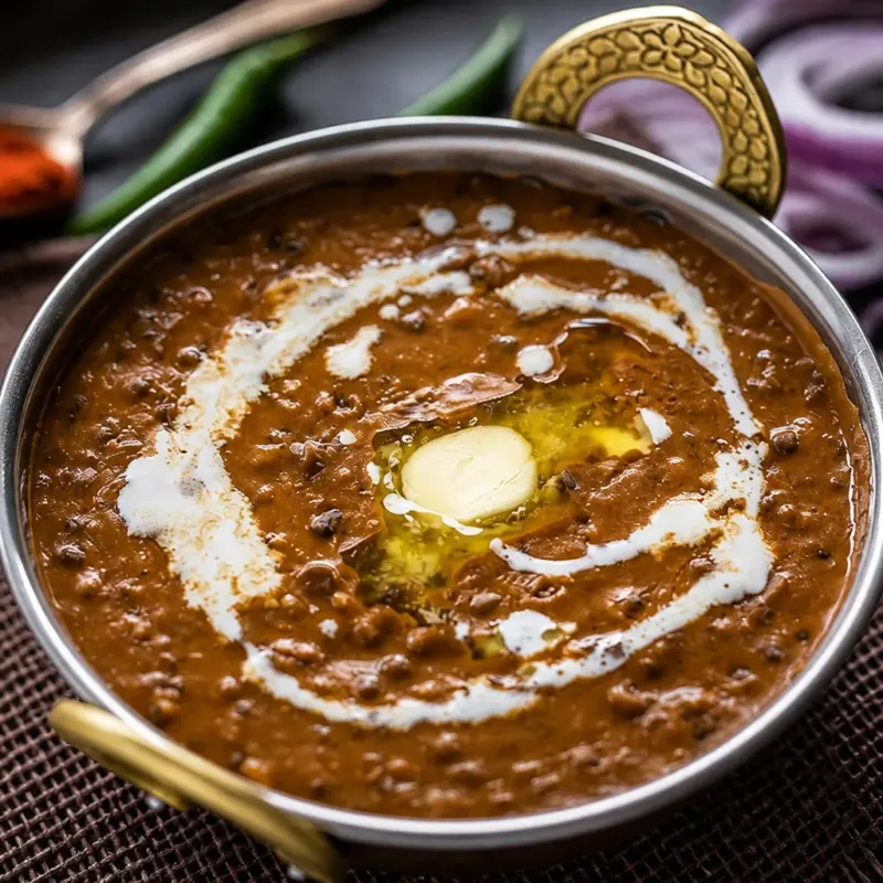 Delicious bowl of Easy Dal Makhani, a creamy Indian black lentil dish rich in flavor.