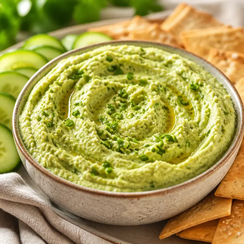 Easy Edamame Hummus - Creamy, protein-rich dip made for healthy snacking.