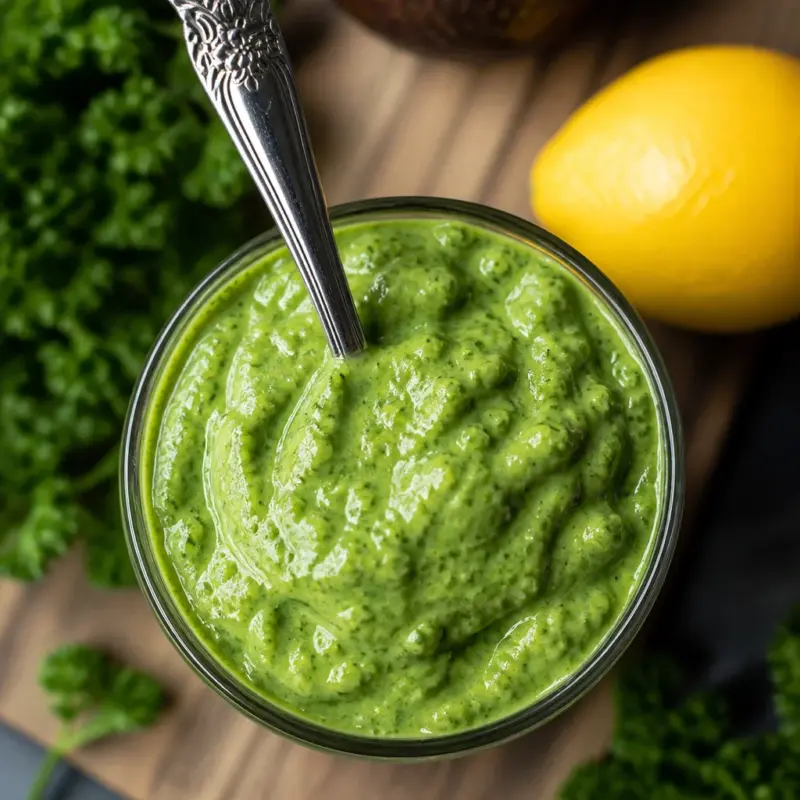 Creamy Easy Green Goddess Dressing with Avocado and Fresh Herbs