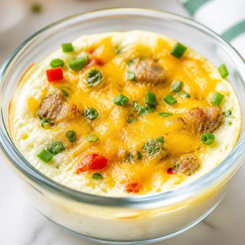 Easy High Protein Breakfast Bowl with egg whites, veggies, and cottage cheese for meal prep.