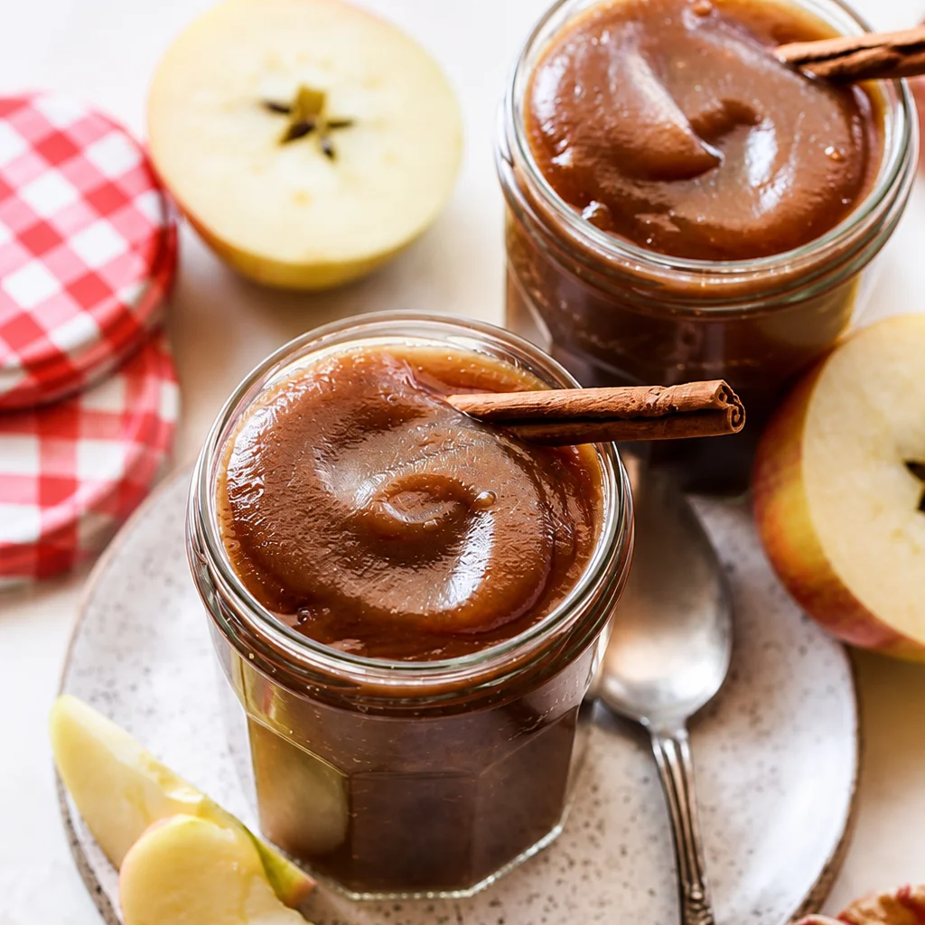 Easy Homemade Apple Butter in a slow cooker with cinnamon and fall spices
