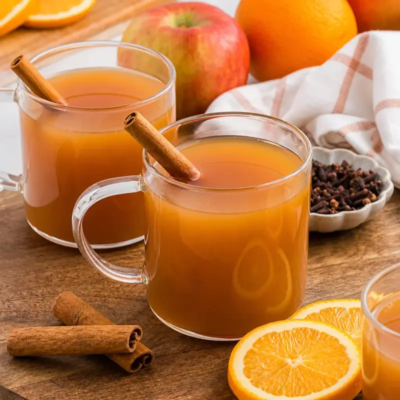 Easy homemade apple cider made on the stovetop with spices and fresh apples.